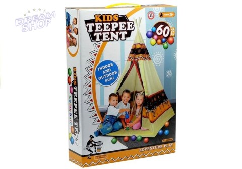 Namiot Tipi Indiański Dom Zabaw + 60 Piłek 155 cm Namiot Tipi Indiański Dom Zabaw + 60 Piłek 155 cm