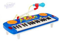 Organy Keyboard z Mikrofonem Na Nóżkach Niebieski