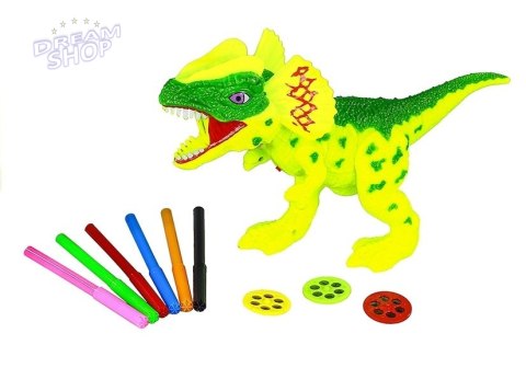 Projektor Dinozaur + Pisaki 18 Obrazków Malowanie Projektor Dinozaur + Pisaki 18 Obrazków Malowanie