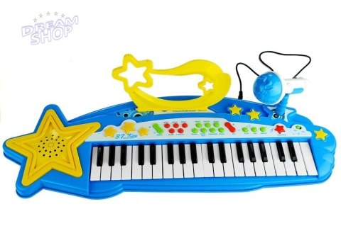 Duży Keyboard 37 Klawiszy MP3 + Mikrofon Niebieski Duży Keyboard 37 Klawiszy MP3 + Mikrofon Niebieski