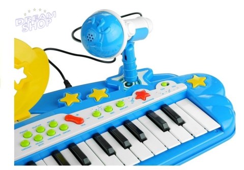 Duży Keyboard 37 Klawiszy MP3 + Mikrofon Niebieski Duży Keyboard 37 Klawiszy MP3 + Mikrofon Niebieski