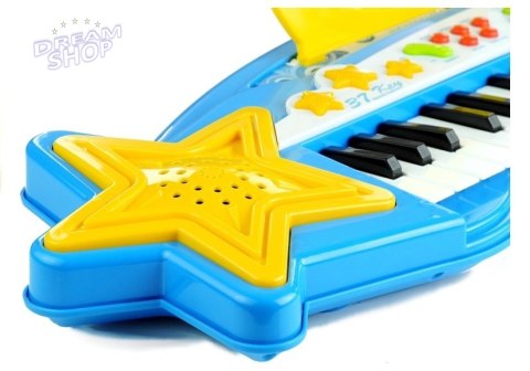 Duży Keyboard 37 Klawiszy MP3 + Mikrofon Niebieski Duży Keyboard 37 Klawiszy MP3 + Mikrofon Niebieski