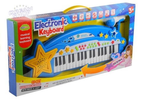 Duży Keyboard 37 Klawiszy MP3 + Mikrofon Niebieski Duży Keyboard 37 Klawiszy MP3 + Mikrofon Niebieski