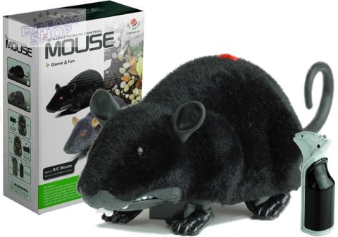 Mysz Sterowana Pilotem R/C Na Kółkach Duża Czarna