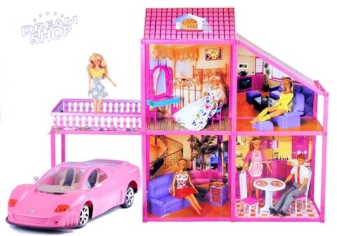 Rozkładana Willa Dla Lalek 76cm + Auto + Akcesoria Rozkładana Willa Dla Lalek 76cm + Auto + Akcesoria