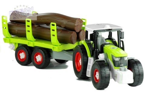 Rozkręcany Traktor z Przyczepą z Drewnem 43 cm Rozkręcany Traktor z Przyczepą z Drewnem 43 cm