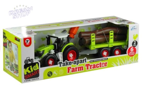 Rozkręcany Traktor z Przyczepą z Drewnem 43 cm Rozkręcany Traktor z Przyczepą z Drewnem 43 cm