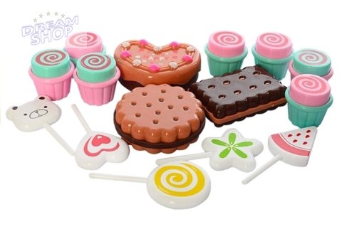 Kasa Fiskalna + Stragan Słodkości Candy shop 35 elementów Kasa Fiskalna + Stragan Słodkości Candy shop 35 elementów