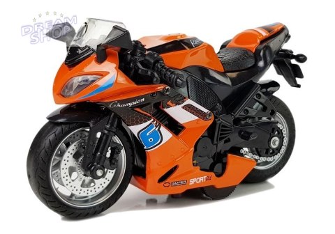 Motocykl z Naciągiem 1:14 Pomarańczowy