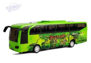 Autobus Park Jurajski Dinozaury Zielony z Naciągiem Dźwięk Światła