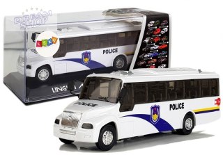 Autobus Policyjny Bus Policja Biały z Naciągiem Dźwięk