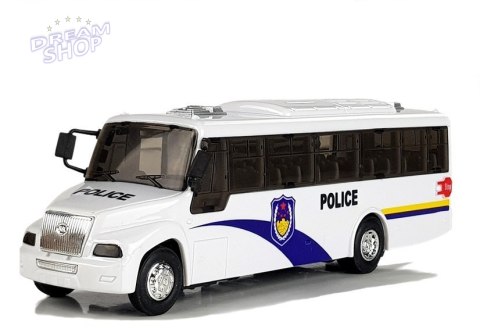 Autobus Policyjny Bus Policja Biały z Naciągiem Dźwięk Autobus Policyjny Bus Policja Biały z Naciągiem Dźwięk