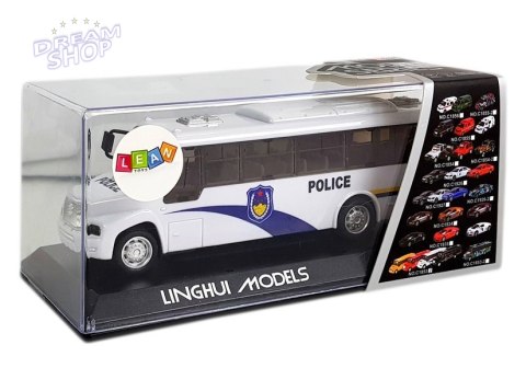Autobus Policyjny Bus Policja Biały z Naciągiem Dźwięk Autobus Policyjny Bus Policja Biały z Naciągiem Dźwięk