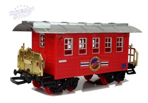 Kolejka Pociąg Klasyczny na Baterie Dym Dźwięk Efekty Świetlne