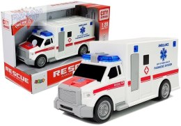Ambulans z napędem frykcyjnym Biały Na Baterie 1:20 z Dźwiękiem