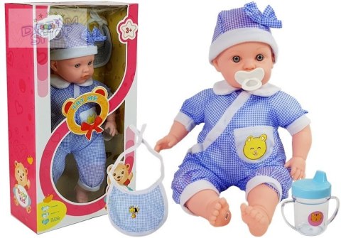 Lalka Bobas 45 cm Niebieskie Ubranie