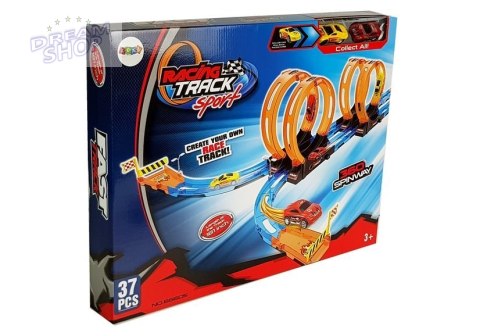Tor Wyścigowy Racing z 4 Pętlami Dwa Autka 181 cm Tor Wyścigowy Racing z 4 Pętlami Dwa Autka 181 cm