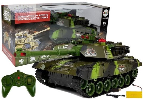 Duży Czołg Zdalnie Sterowany R/C 2.4 Ghz Światła Odgłosy Strzelania Zielony