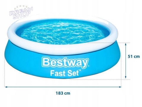 Basen ogrodowy rozporowy 183 x 51 cm Bestway 57392 Basen ogrodowy rozporowy 183 x 51 cm Bestway 57392