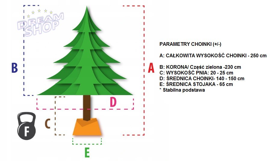 Choinka Sztuczna Świerk Naturalny 250cm Choinka Sztuczna Świerk Naturalny 250cm