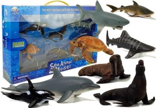 Figurki Edukacyjne Morskie Zwierzęta 8 Elementów Rekiny Foka Delfin Mors Żółw