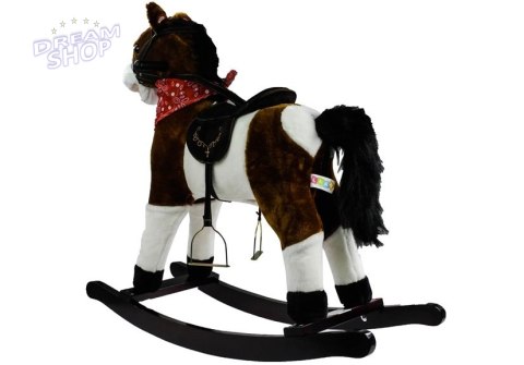 Koń Na Biegunach Ciemny Brąz 74 CM Rusza Pyskiem Ogonem Koń Na Biegunach Ciemny Brąz 74 CM Rusza Pyskiem Ogonem