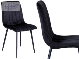 Krzesło aksamitne FRESNO czarne