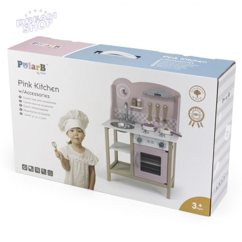 VIGA PolarB Kuchnia z Akcesoriami Silver - Pink VIGA PolarB Kuchnia z Akcesoriami Silver - Pink