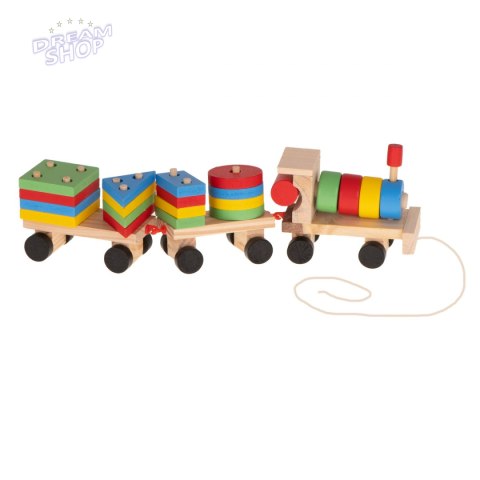 Sorter drewniany układanka zręcznościowa pociąg lokomotywa + wagony 30cm Sorter drewniany układanka zręcznościowa pociąg lokomotywa + wagony 30cm