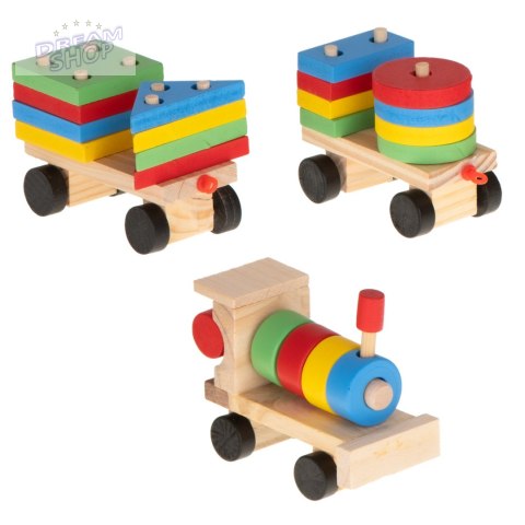 Sorter drewniany układanka zręcznościowa pociąg lokomotywa + wagony 30cm Sorter drewniany układanka zręcznościowa pociąg lokomotywa + wagony 30cm