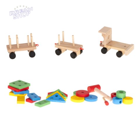 Sorter drewniany układanka zręcznościowa pociąg lokomotywa + wagony 30cm Sorter drewniany układanka zręcznościowa pociąg lokomotywa + wagony 30cm