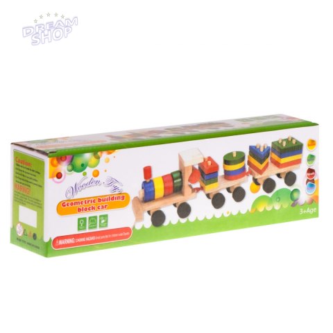 Sorter drewniany układanka zręcznościowa pociąg lokomotywa + wagony 30cm Sorter drewniany układanka zręcznościowa pociąg lokomotywa + wagony 30cm
