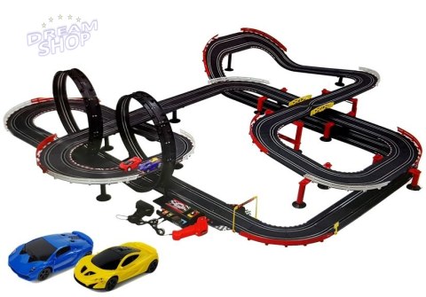 Tor Wyścigowy z Samochodzikami 2 Autka 1420 cm Turbo 1:43 Kontrolery Tor Wyścigowy z Samochodzikami 2 Autka 1420 cm Turbo 1:43 Kontrolery