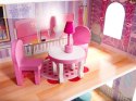 Domek drewniany dla lalek Różowa Willa 70cm LED