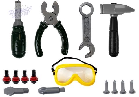Zestaw Majsterkowicza Wiertarka na Baterie Okulary Ochronne Kask Zestaw Majsterkowicza Wiertarka na Baterie Okulary Ochronne Kask