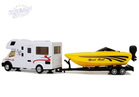 Camper z Żółtą Motorówką i Napędem Frykcyjnym 1:48