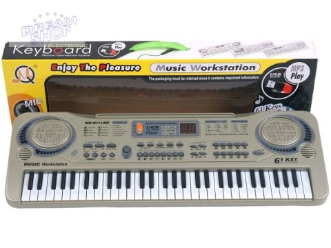 Keyboard MQ-811 Organki, 61 Klawiszy, Zasilacz, Mikrofon, USB