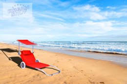 Leżak plażowy z kółkami Martin - RED