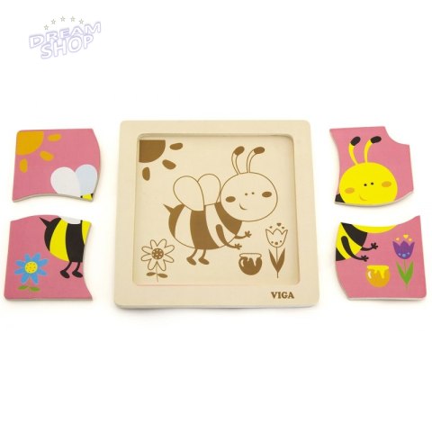 VIGA Poręczne Drewniane Puzzle Pszczoła VIGA Poręczne Drewniane Puzzle Pszczoła