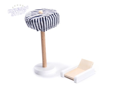 Domek dla lalek MDF drewniany z akcesoriami LED 78cm czarny Domek dla lalek MDF drewniany z akcesoriami LED 78cm czarny