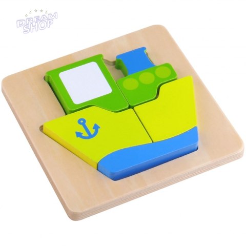 TOOKY TOY Puzzle Układanka Grube Klocki Statek 6 el. TOOKY TOY Puzzle Układanka Grube Klocki Statek 6 el.