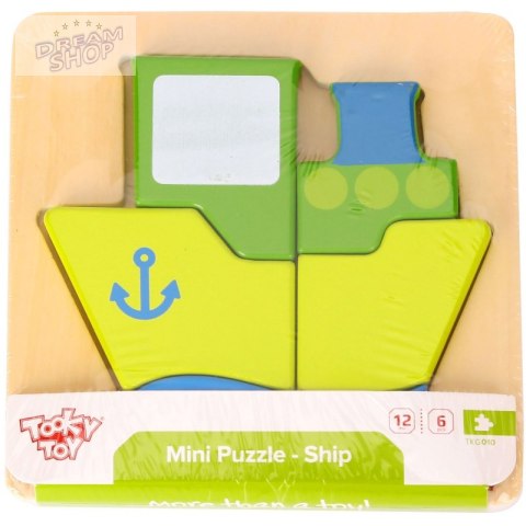 TOOKY TOY Puzzle Układanka Grube Klocki Statek 6 el. TOOKY TOY Puzzle Układanka Grube Klocki Statek 6 el.