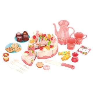 WOOPIE Tort Urodzinowy do Krojenia Świeczki Czajnik Sztućce + 61 el.