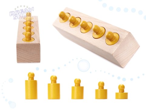 Odważniki cylindry drewniane montessori kolorowe Odważniki cylindry drewniane montessori kolorowe