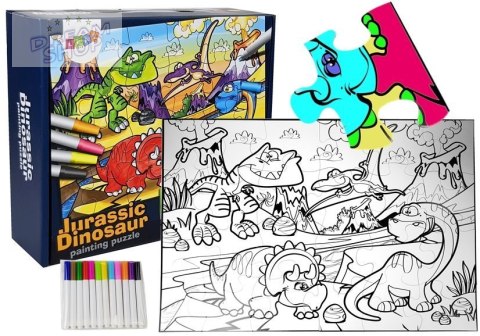 Puzzle Do Kolorowania Dinozaury Pisaki 24 elem Puzzle Do Kolorowania Dinozaury Pisaki 24 elem