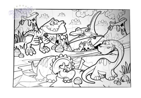 Puzzle Do Kolorowania Dinozaury Pisaki 24 elem Puzzle Do Kolorowania Dinozaury Pisaki 24 elem
