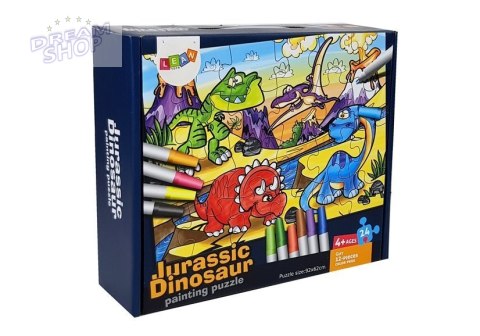 Puzzle Do Kolorowania Dinozaury Pisaki 24 elem Puzzle Do Kolorowania Dinozaury Pisaki 24 elem