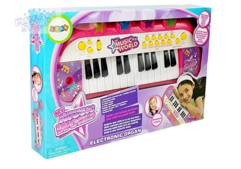 Keyboard Pianinko 24 Klawisze USB Mikrofon Różowy Keyboard Pianinko 24 Klawisze USB Mikrofon Różowy
