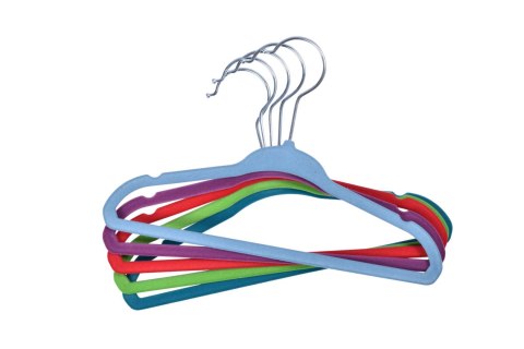 Wieszak welurowy Mini komplet 5 szt. - mix kolorów