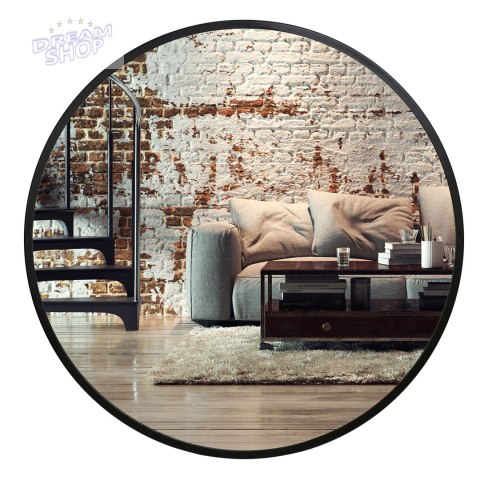 Lustro ścienne loftowe Sander 50cm czarne Lustro ścienne loftowe Sander 50cm czarne